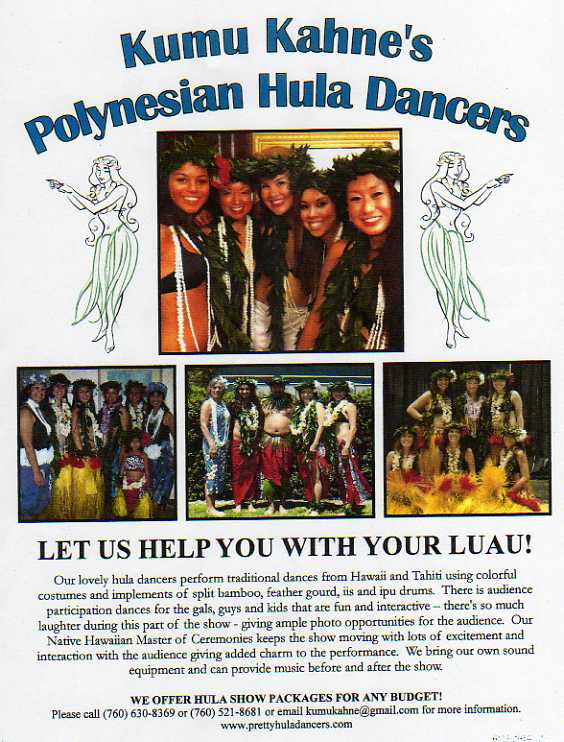 hula tahitian dance encinitas carlsbad rancho santa fe luau dance flyer